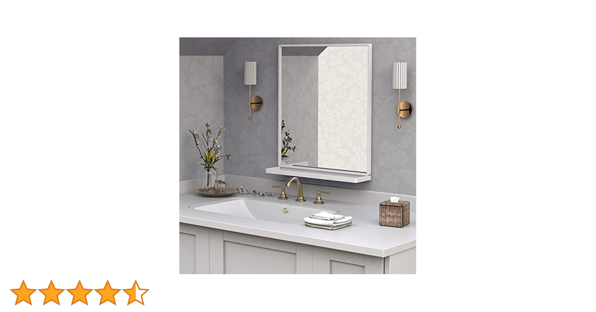 未開封 ANYHI 壁掛け鏡51x62 cm トレイ付き長方形ミラー Amazon.co.jp: ANYHI 壁掛け鏡51x62 cm トレイ付き長方形ミラー